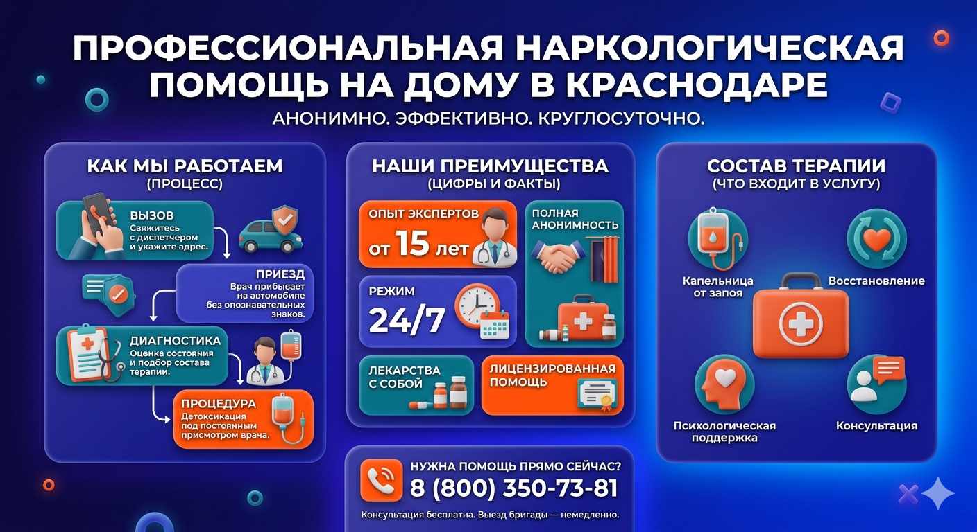 Инфографика о принципах лечения алкоголизма на дому в Пушкино: этапы вызова нарколога, преимущества анонимной детоксикации и состав медицинской помощи.